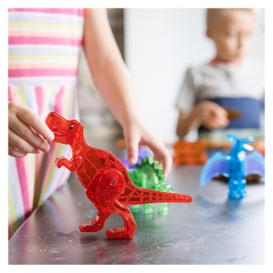MAGNA-TILES Dino World, set magnetic 40 de piese, culoare: Multicolor, dimensiune: 43x6x30 cm – fotografie produs