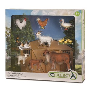 Animale de ferma, set 9 figurine, Collecta, dimensiune: cutie: 33x30x7 cm – fotografie produs