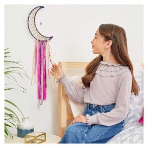 Dreamcatcher cu luminite DIY, 130 piese, culoare: Multicolor, dimensiune: 29x27x5 cm – fotografie produs