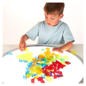 Forme 3D transparente colorate, 180 piese, TickiT, culoare: Multicolor, dimensiune: intre: 2-5 cm – fotografie produs