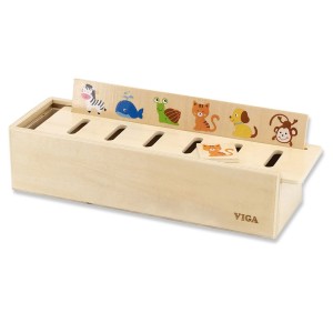 Joc de sortare din lemn cu animale, Viga Toys, culoare: Multicolor, dimensiune: 30x12x8 cm – fotografie produs