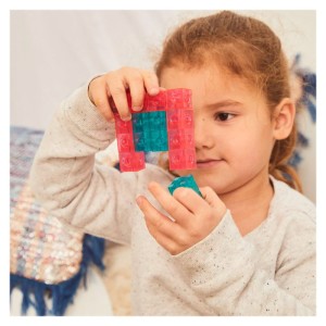 Linking Cubes, 100 cuburi translucide interconectabile, culoare: Multicolor, dimensiune: 2x2x2 cm – fotografie produs
