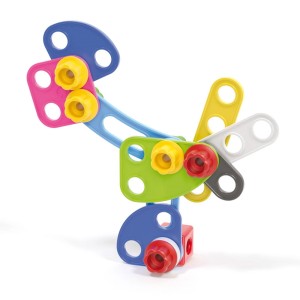 Tecno Jumbo, mozaic cu suruburi si piulite, 52 piese, culoare: Multicolor, dimensiune: cutie: 36x28x6 cm – fotografie produs