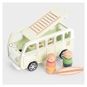 Adventure Camper, rulota din lemn, TickiT, culoare: Multicolor, dimensiune: 23x12x10 cm – fotografie produs