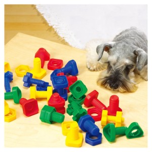 Suruburi si piulite mari, set 32 de piese, Edx Education, culoare: Multicolor, dimensiune: 19x13x13 cm – fotografie produs