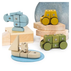 Snap Block Vehicles, blocuri de constructie din lemn, 32 piese, culoare: Multicolor, dimensiune: 28x18x10 cm – fotografie produs