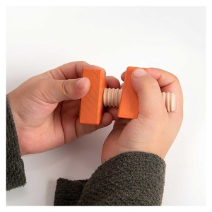 Nuts & Bolts, set suruburi si piulite din lemn, 14 piese, culoare: Multicolor, dimensiune: 6x3 cm – fotografie produs