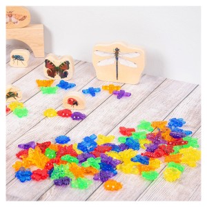 Set de sortare, Insecte translucide colorate, 96 piese, culoare: Multicolor, dimensiune: 3-4 cm – fotografie produs