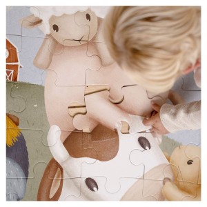 Puzzle mare de podea, Little Farm, culoare: Multicolor, dimensiune: 98x73 cm – fotografie produs