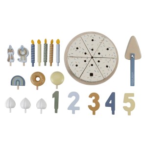 Tort aniversar cu decoratiuni, albastru, Little Dutch, culoare: Multicolor, dimensiune: 18x18x4 cm – fotografie produs