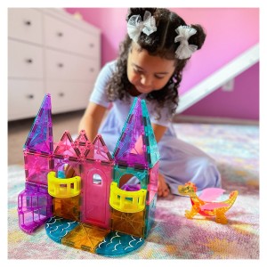 MAGNA-TILES Castle Deluxe, 48 piese, culoare: Multicolor, dimensiune: 43x30x7 cm – fotografie produs