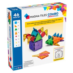 MAGNA-TILES Combo + microMAGS, 46 piese, culoare: Multicolor, dimensiune: 31x30x7 cm – fotografie produs