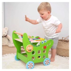 Antemergator cu activitati, Crocodil, culoare: Multicolor, dimensiune: 43x41x36 cm – fotografie produs