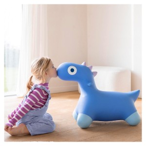 Hoppi Dino, dinozaur gonflabil saltaret, albastru, culoare: Multicolor, dimensiune: 70x50x26 cm – fotografie produs