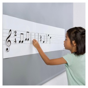 Note muzicale magnetice, set portativ cu 85 piese, culoare: Multicolor, dimensiune: 120x30 cm – fotografie produs
