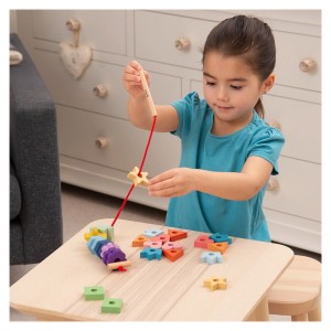 Forme colorate din lemn pentru insirat, TickiT, culoare: Multicolor, dimensiune: 4x5 cm – fotografie produs