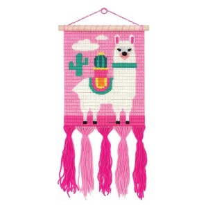 Macrame de perete DIY, Lama, culoare: Multicolor, dimensiune: 27x21 cm – fotografie produs