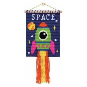 Macrame de perete DIY, Racheta, culoare: Multicolor, dimensiune: 27x21 cm – fotografie produs