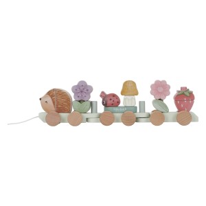 Trenulet din lemn pentru stivuire, Fairy Garden, culoare: Roz, dimensiune: 40 cm – fotografie produs