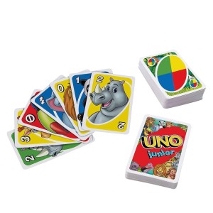 UNO Junior, joc de carti, culoare: Multicolor, dimensiune: 14x9x2 cm – fotografie produs