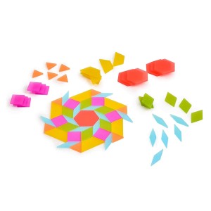 Tangram cu piese translucide colorate, 250 piese, Guidecraft, culoare: Multicolor, dimensiune: 28x28x8 cm – fotografie produs