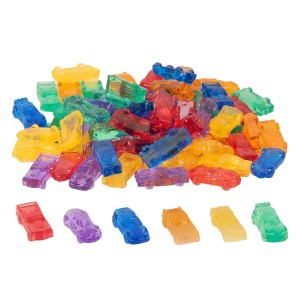 Set de sortare, Masinute translucide colorate, 72 piese (TIK-73149)