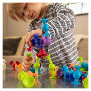 Squigz Deluxe 50, contructie cu ventuze, Fat Brain Toys, culoare: Multicolor, dimensiune: 18x18x25 cm – fotografie produs