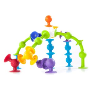 Squigz Deluxe 50, contructie cu ventuze, Fat Brain Toys, culoare: Multicolor, dimensiune: 18x18x25 cm – fotografie produs
