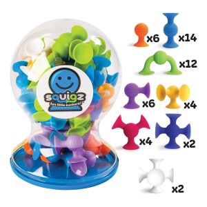 Squigz Deluxe 50, contructie cu ventuze, Fat Brain Toys, culoare: Multicolor, dimensiune: 18x18x25 cm – fotografie produs