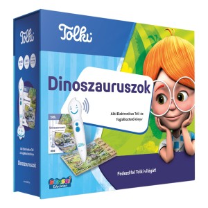 Tolki – Dinoszauruszok, könyv + toll, culoare: Multicolor, dimensiune: 33x27x10 cm – fotografie produs