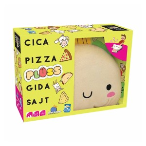 Cica, pizza, plüss, gida, sajt, magyar nyelven, culoare: Multicolor, dimensiune: 27x20x7 cm – fotografie produs