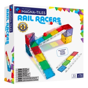 MAGNA-TILES Rail Racers, 33 piese, culoare: Multicolor, dimensiune: 30x30x6 cm – fotografie produs