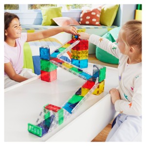 MAGNA-TILES Rail Racers Deluxe, 90 piese, culoare: Multicolor, dimensiune: 45x35x6 cm – fotografie produs