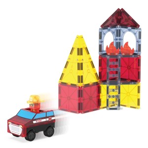 MAGNA-TILES Fire Rescue, 27 piese, culoare: Multicolor, dimensiune: 30x30x8 cm – fotografie produs