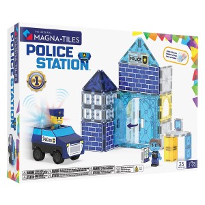MAGNA-TILES Police Station, 35 piese, culoare: Multicolor, dimensiune: 43x31x8 cm – fotografie produs