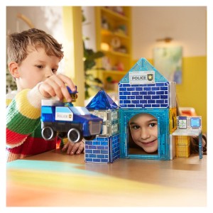 MAGNA-TILES Police Station, 35 piese, culoare: Multicolor, dimensiune: 43x31x8 cm – fotografie produs