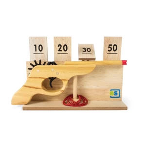 Tinteste cu pistolul, joc cu elastice, culoare: Natur, dimensiune: cutie: 30x14x9 cm – fotografie produs