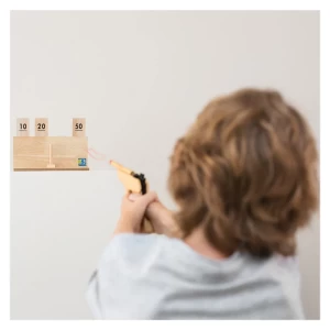 Tinteste cu pistolul, joc cu elastice, culoare: Natur, dimensiune: cutie: 30x14x9 cm – fotografie produs