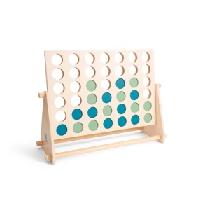 Joc gigant din lemn, Patru pe un rand, culoare: Multicolor, dimensiune: 57x22x39 cm – fotografie produs