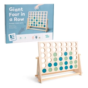 Joc gigant din lemn, Patru pe un rand, culoare: Multicolor, dimensiune: 57x22x39 cm – fotografie produs