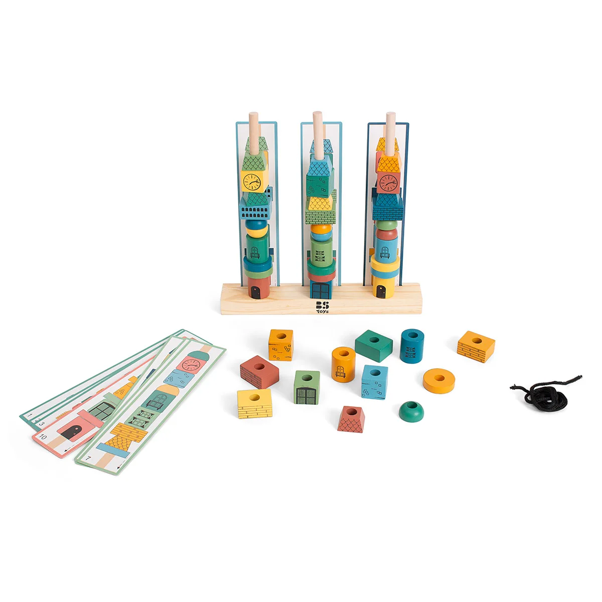 Stack Towers, joc de stivuire cu modele de sortare, culoare: Multicolor, dimensiune: cutie: 27x6x28 cm – fotografie produs