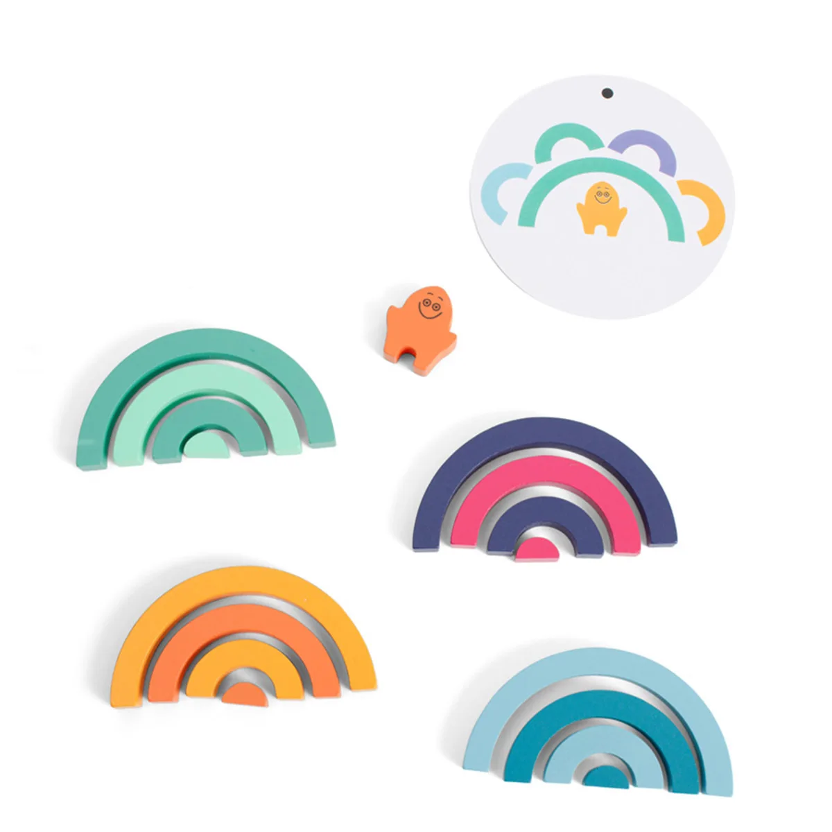 Joc de rapiditate cu arcuri din lemn, culoare: Multicolor, dimensiune: cutie: 22x4x22 cm – fotografie produs