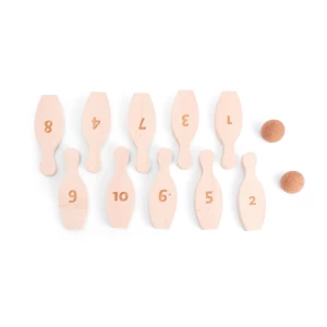 Bowling din lemn, set din lemn FSC, culoare: Multicolor, dimensiune: 18x6x2 cm – fotografie produs