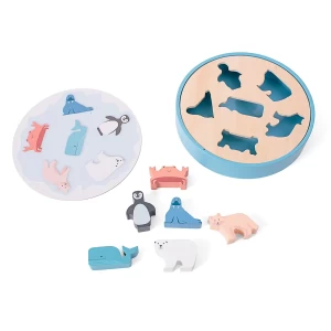 Sortator de forme, Animale polare, culoare: Multicolor, dimensiune: 20x20x4 cm – fotografie produs