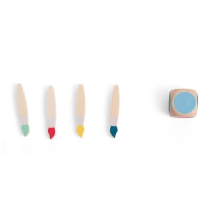 Joc de memorie cu pensule colorate, culoare: Multicolor, dimensiune: 16x16x5 cm – fotografie produs