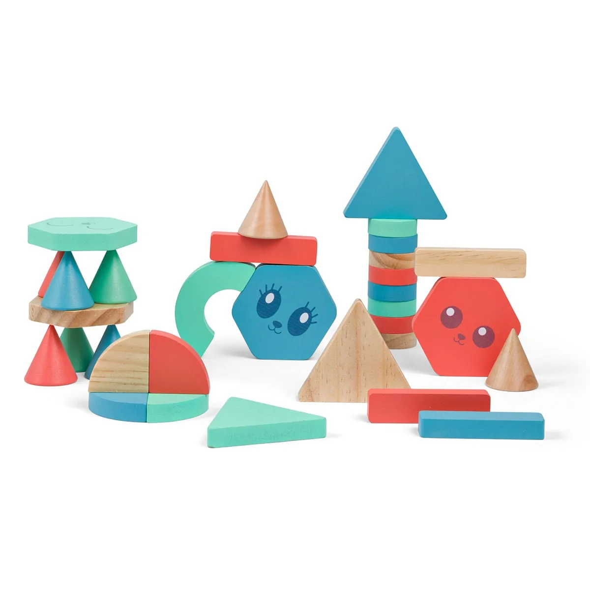 Blocuri de constructie din lemn, BS Toys, culoare: Multicolor, dimensiune: 35x16x5 cm – fotografie produs