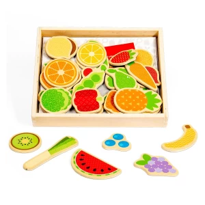 Set fructe si legume magnetice, 35 piese, BigJigs, culoare: Multicolor, dimensiune: cutie: 18x15x3 cm – fotografie produs