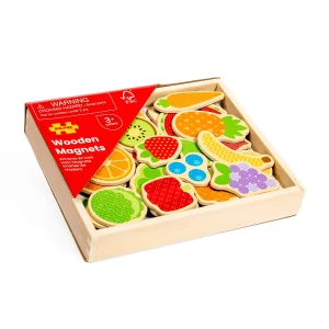 Set fructe si legume magnetice, 35 piese, BigJigs, culoare: Multicolor, dimensiune: cutie: 18x15x3 cm – fotografie produs