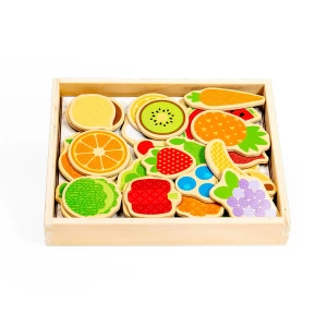 Set fructe si legume magnetice, 35 piese, BigJigs, culoare: Multicolor, dimensiune: cutie: 18x15x3 cm – fotografie produs