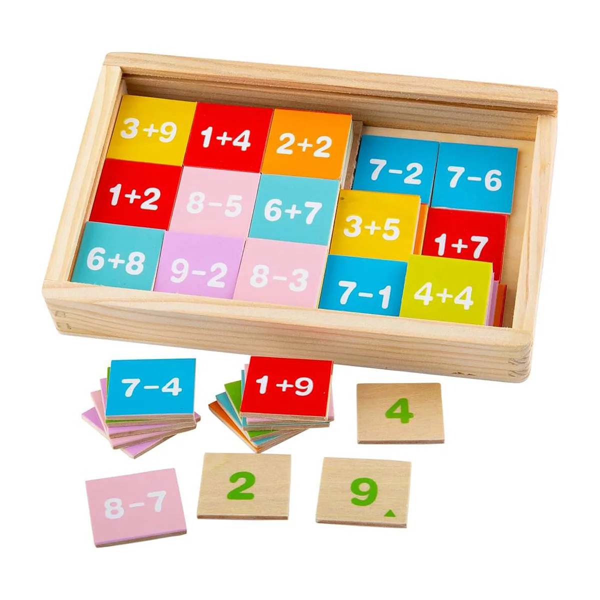 Adunarea si scaderea joc din lemn, BigJigs Toys, culoare: Multicolor, dimensiune: 19x12x3 cm – fotografie produs